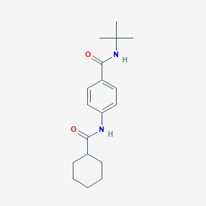 molecular formula C18H26N2O2 B267667 N-(tert-butyl)-4-[(cyclohexylcarbonyl)amino]benzamide 