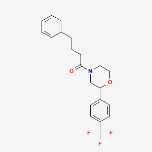 molecular formula C21H22F3NO2 B2676672 4-Phenyl-1-(2-(4-(trifluoromethyl)phenyl)morpholino)butan-1-one CAS No. 1351610-14-4
