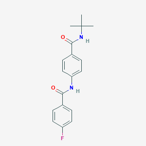 molecular formula C18H19FN2O2 B267668 N-(tert-butyl)-4-[(4-fluorobenzoyl)amino]benzamide 