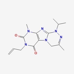 molecular formula C15H20N6O2 B2676680 3,9-二甲基-1-丙基-7-丙烯基-4H-嘌呤[8,7-c][1,2,4]三唑-6,8-二酮 CAS No. 919025-75-5