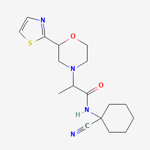molecular formula C17H24N4O2S B2676681 N-(1-cyanocyclohexyl)-2-[2-(1,3-thiazol-2-yl)morpholin-4-yl]propanamide CAS No. 1786205-44-4