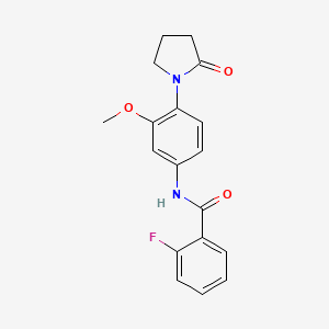 2-fluoro-N-[3-methoxy-4-(2-oxopyrrolidin-1-yl)phenyl]benzamide