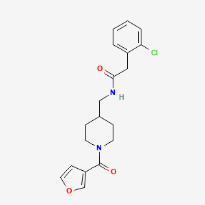 molecular formula C19H21ClN2O3 B2676686 2-(2-chlorophenyl)-N-((1-(furan-3-carbonyl)piperidin-4-yl)methyl)acetamide CAS No. 1396673-77-0