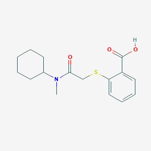 molecular formula C16H21NO3S B2676688 2-({[Cyclohexyl(methyl)carbamoyl]methyl}sulfanyl)benzoic acid 