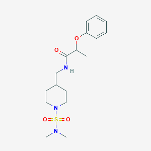 molecular formula C17H27N3O4S B2676696 N-[[1-(Dimethylsulfamoyl)piperidin-4-yl]methyl]-2-phenoxypropanamide CAS No. 2415571-02-5