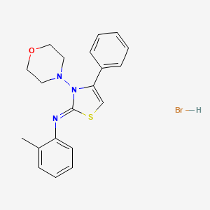 molecular formula C20H22BrN3OS B2676715 (Z)-2-methyl-N-(3-morpholino-4-phenylthiazol-2(3H)-ylidene)aniline hydrobromide CAS No. 1180036-18-3