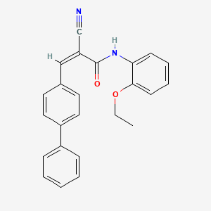 molecular formula C24H20N2O2 B2676718 (Z)-2-Cyano-N-(2-ethoxyphenyl)-3-(4-phenylphenyl)prop-2-enamide CAS No. 730991-55-6
