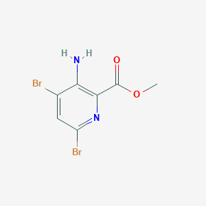 molecular formula C7H6Br2N2O2 B2676724 Methyl 3-amino-4,6-dibromopicolinate CAS No. 2402828-54-8