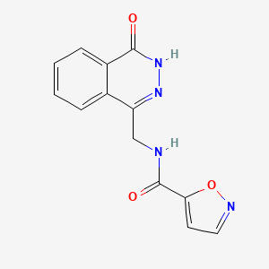 molecular formula C13H10N4O3 B2676759 N-((4-oxo-3,4-dihydrophthalazin-1-yl)methyl)isoxazole-5-carboxamide CAS No. 1226448-98-1