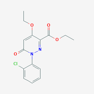 molecular formula C15H15ClN2O4 B2676761 乙酸1-(2-氯苯基)-4-乙氧基-6-氧代吡啶并[3,4-d]嘧啶-3-羧酸乙酯 CAS No. 886951-82-2