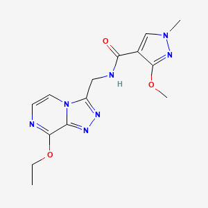 molecular formula C14H17N7O3 B2676765 N-((8-ethoxy-[1,2,4]triazolo[4,3-a]pyrazin-3-yl)methyl)-3-methoxy-1-methyl-1H-pyrazole-4-carboxamide CAS No. 2034547-11-8