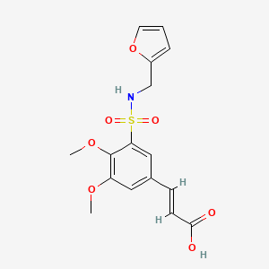 molecular formula C16H17NO7S B2676766 3-{3-[(Furan-2-ylmethyl)sulfamoyl]-4,5-dimethoxyphenyl}prop-2-enoic acid CAS No. 326889-83-2