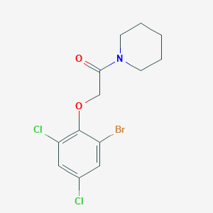 molecular formula C13H14BrCl2NO2 B267677 1-[(2-Bromo-4,6-dichlorophenoxy)acetyl]piperidine 