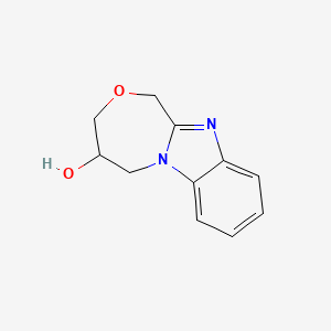 molecular formula C11H12N2O2 B2676787 4,5-二氢-1H,3H-[1,4]噁唑并[4,3-a]苯并咪唑-4-醇 CAS No. 68857-67-0