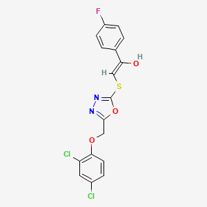 molecular formula C17H11Cl2FN2O3S B2676799 (Z)-2-((5-((2,4-二氯苯氧)甲基)-1,3,4-噁二唑-2-基)硫)-1-(4-氟苯基)乙烯醇 CAS No. 1322210-83-2