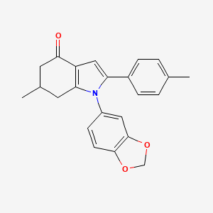 molecular formula C23H21NO3 B2676807 1-(1,3-benzodioxol-5-yl)-6-methyl-2-(4-methylphenyl)-6,7-dihydro-5H-indol-4-one CAS No. 1022133-72-7