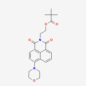 molecular formula C23H26N2O5 B2676816 2-(6-吗啉基-1,3-二氧代-1H-苯并[de]异喹啉-2(3H)-基)乙基戊酸酯 CAS No. 312606-21-6