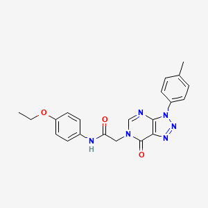 molecular formula C21H20N6O3 B2676826 N-(4-乙氧苯基)-2-(7-氧代-3-(对甲苯基)-3H-[1,2,3]三唑并[4,5-d]嘧啶-6(7H)-基)乙酰胺 CAS No. 863019-02-7