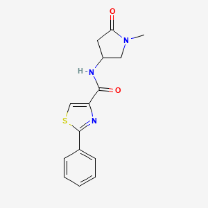 molecular formula C15H15N3O2S B2676833 N-(1-甲基-5-氧代吡咯啉-3-基)-2-苯基噻唑-4-甲酰胺 CAS No. 1396888-19-9