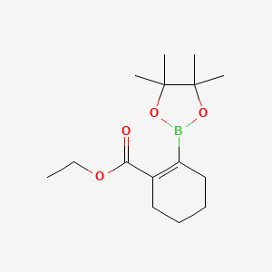 molecular formula C15H25BO4 B2676840 乙基 2-(4,4,5,5-四甲基-1,3,2-二氧杂硼杂环戊-2-基)环己-1-烯基甲酸酯 CAS No. 497959-39-4