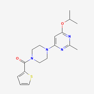 molecular formula C17H22N4O2S B2676850 (4-(6-异丙氧基-2-甲基嘧啶-4-基)哌嗪-1-基)(噻吩-2-基)甲酮 CAS No. 946371-90-0