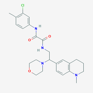 molecular formula C25H31ClN4O3 B2676856 N1-(3-氯-4-甲基苯基)-N2-(2-(1-甲基-1,2,3,4-四氢喹啉-6-基)-2-吗啉基乙基)草酰胺 CAS No. 922120-59-0