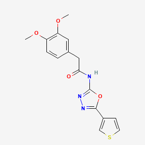 molecular formula C16H15N3O4S B2676876 2-(3,4-二甲氧基苯基)-N-(5-(噻吩-3-基)-1,3,4-噁二唑-2-基)乙酰胺 CAS No. 1257548-89-2