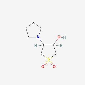 molecular formula C8H15NO3S B2676886 3-Hydroxy-4-pyrrolidinylthiolane-1,1-dione CAS No. 448911-59-9