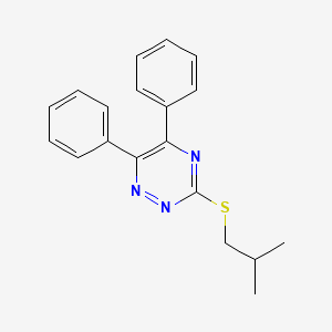 molecular formula C19H19N3S B2676893 3-(Isobutylsulfanyl)-5,6-diphenyl-1,2,4-triazine CAS No. 353479-43-3