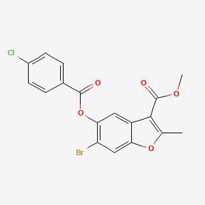 6-Bromo-3-(methoxycarbonyl)-2-methylbenzo[b]furan-5-yl 4-chlorobenzoate