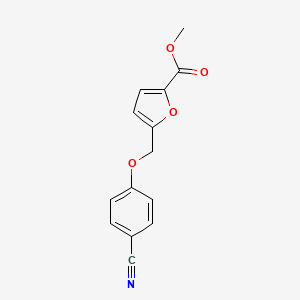 molecular formula C14H11NO4 B2676897 Methyl 5-[(4-cyanophenoxy)methyl]-2-furoate CAS No. 406470-75-5