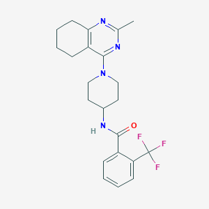 molecular formula C22H25F3N4O B2676898 N-(1-(2-甲基-5,6,7,8-四氢喹唑啉-4-基)哌啶-4-基)-2-(三氟甲基)苯甲酰胺 CAS No. 2034596-65-9