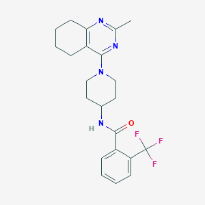 molecular formula C22H25F3N4O B2676898 N-[1-(2-methyl-5,6,7,8-tetrahydroquinazolin-4-yl)piperidin-4-yl]-2-(trifluoromethyl)benzamide CAS No. 2034596-65-9