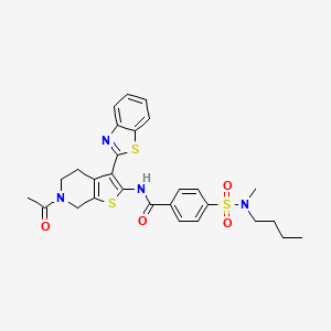 N-(6-acetyl-3-(benzo[d]thiazol-2-yl)-4,5,6,7-tetrahydrothieno[2,3-c]pyridin-2-yl)-4-(N-butyl-N-methylsulfamoyl)benzamide