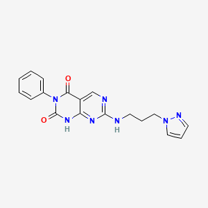 3-phenyl-7-{[3-(1H-pyrazol-1-yl)propyl]amino}pyrimido[4,5-d]pyrimidine-2,4(1H,3H)-dione
