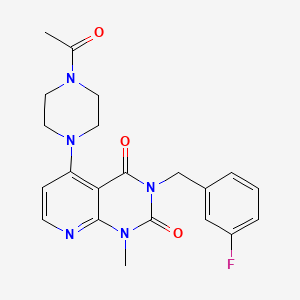 molecular formula C21H22FN5O3 B2676917 5-(4-乙酰哌嗪-1-基)-3-(3-氟苄基)-1-甲基吡啶并[2,3-d]嘧啶-2,4(1H,3H)-二酮 CAS No. 1021061-95-9