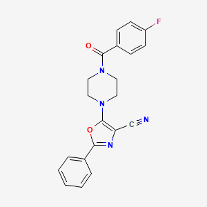 5-(4-(4-Fluorobenzoyl)piperazin-1-yl)-2-phenyloxazole-4-carbonitrile