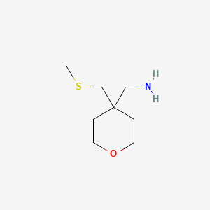 [4-(Methylsulfanylmethyl)oxan-4-yl]methanamine