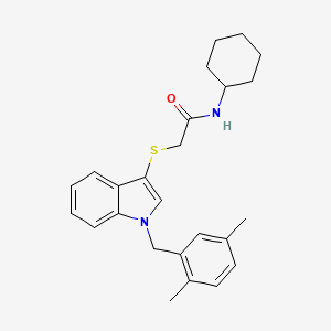 N-cyclohexyl-2-((1-(2,5-dimethylbenzyl)-1H-indol-3-yl)thio)acetamide