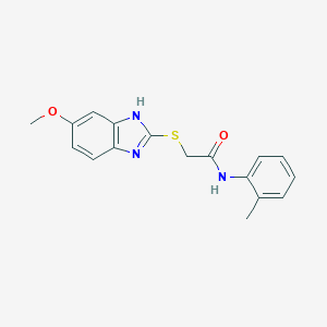 molecular formula C17H17N3O2S B267693 2-[(6-methoxy-1H-benzimidazol-2-yl)sulfanyl]-N-(2-methylphenyl)acetamide 