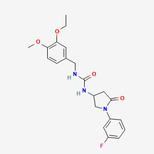 1-(3-Ethoxy-4-methoxybenzyl)-3-(1-(3-fluorophenyl)-5-oxopyrrolidin-3-yl)urea