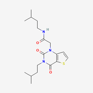 molecular formula C18H27N3O3S B2676944 N-(3-methylbutyl)-2-[3-(3-methylbutyl)-2,4-dioxo-3,4-dihydrothieno[3,2-d]pyrimidin-1(2H)-yl]acetamide CAS No. 1252821-97-8