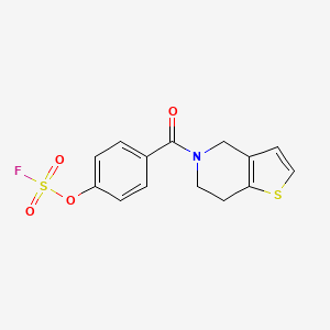 molecular formula C14H12FNO4S2 B2676949 5-(4-Fluorosulfonyloxybenzoyl)-6,7-dihydro-4H-thieno[3,2-c]pyridine CAS No. 2411260-87-0