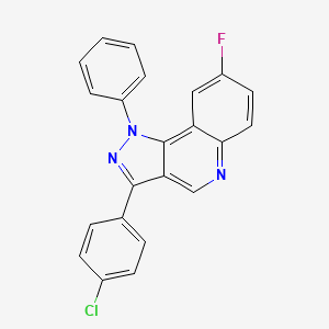 molecular formula C22H13ClFN3 B2676955 3-(4-chlorophenyl)-8-fluoro-1-phenyl-1H-pyrazolo[4,3-c]quinoline CAS No. 901268-96-0