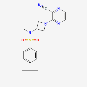 molecular formula C19H23N5O2S B2676959 4-Tert-butyl-N-[1-(3-cyanopyrazin-2-yl)azetidin-3-yl]-N-methylbenzenesulfonamide CAS No. 2380081-78-5