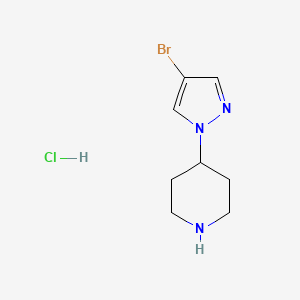 molecular formula C8H13BrClN3 B2676963 4-(4-Bromo-pyrazol-1-YL)-piperidine hydrochloride CAS No. 1263378-44-4
