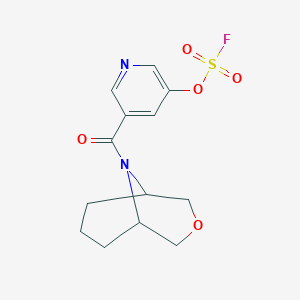 molecular formula C13H15FN2O5S B2676975 9-(5-Fluorosulfonyloxypyridine-3-carbonyl)-3-oxa-9-azabicyclo[3.3.1]nonane CAS No. 2418668-33-2