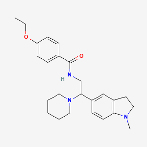 molecular formula C25H33N3O2 B2676978 4-ethoxy-N-(2-(1-methylindolin-5-yl)-2-(piperidin-1-yl)ethyl)benzamide CAS No. 921925-96-4