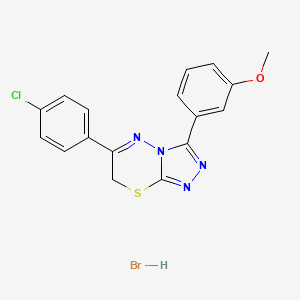 6-(4-chlorophenyl)-3-(3-methoxyphenyl)-7H-[1,2,4]triazolo[3,4-b][1,3,4]thiadiazine hydrobromide