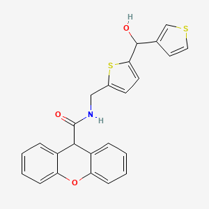 molecular formula C24H19NO3S2 B2676982 N-((5-(hydroxy(thiophen-3-yl)methyl)thiophen-2-yl)methyl)-9H-xanthene-9-carboxamide CAS No. 1797620-85-9